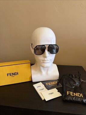 Fendi Black Sunglasses with Dark Lenses